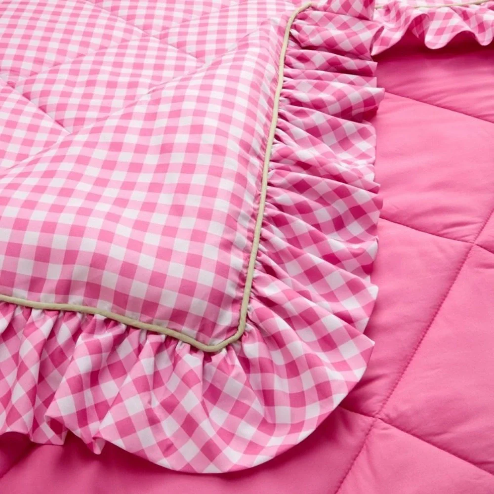 Wicked Full Queen Pink Gingham Comforter Green Sheet Character Print Bedding Set